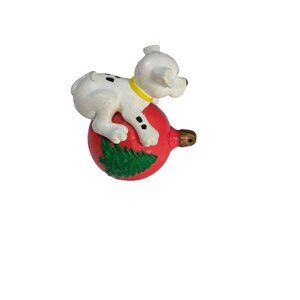 Dalmatian Puppy Christmas Ornament On Red Ball 101 Dalmatians